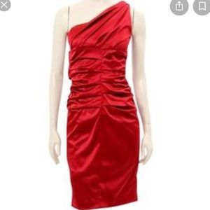 Size Chin Ruby Red One Shoulder Dress Sz 6